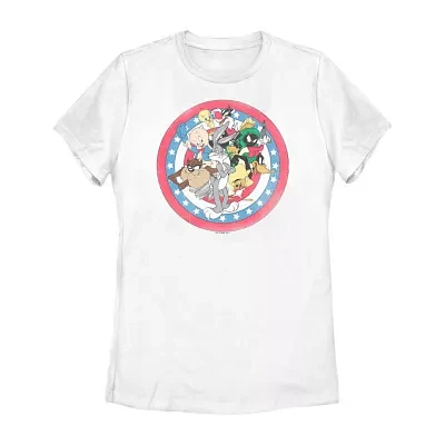 Juniors Looney Tunes Tee Womens Crew Neck Short Sleeve Graphic T-Shirt