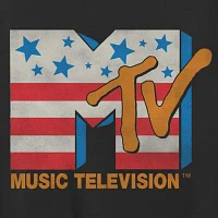 Juniors Mtv Stars And Stripes Tee Womens Crew Neck Short Sleeve Graphic T-Shirt