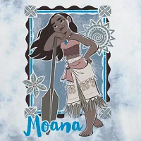 Juniors Cropped Womens Crew Neck Short Sleeve Princess Moana Graphic T-Shirt
