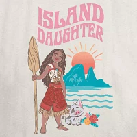 Juniors Disney Moana Island Daughter Tee Womens Crew Neck Short Sleeve Princess Graphic T-Shirt