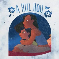 Juniors Disney A Hui Hou Cropped Tee Womens Crew Neck Short Sleeve Lilo & Stitch Graphic T-Shirt