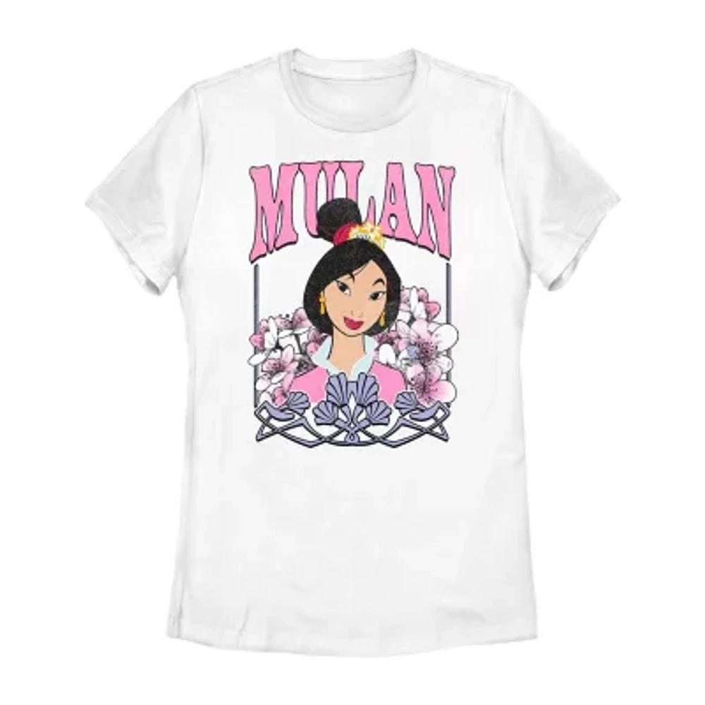 Juniors Disney Mulan Tee Womens Crew Neck Short Sleeve Princess Graphic T-Shirt