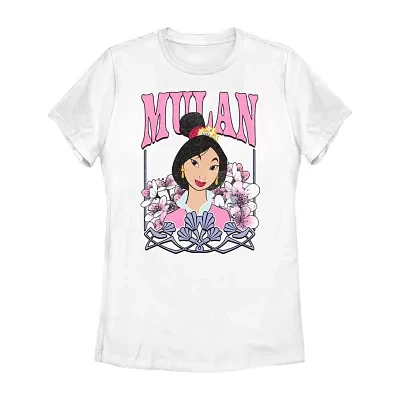 Juniors Disney Mulan Tee Womens Crew Neck Short Sleeve Princess Graphic T-Shirt