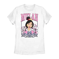 Juniors Disney Mulan Tee Womens Crew Neck Short Sleeve Princess Graphic T-Shirt