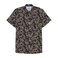 IZOD Chambray Mens Regular Fit Short Sleeve Button-Down Shirt