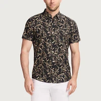 IZOD Chambray Mens Regular Fit Short Sleeve Button-Down Shirt