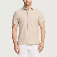 IZOD Luxe Classic Mens Regular Fit Short Sleeve Button-Down Shirt