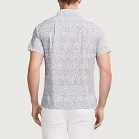 IZOD Saltwater Dune Texture Mens Classic Fit Short Sleeve Button-Down Shirt