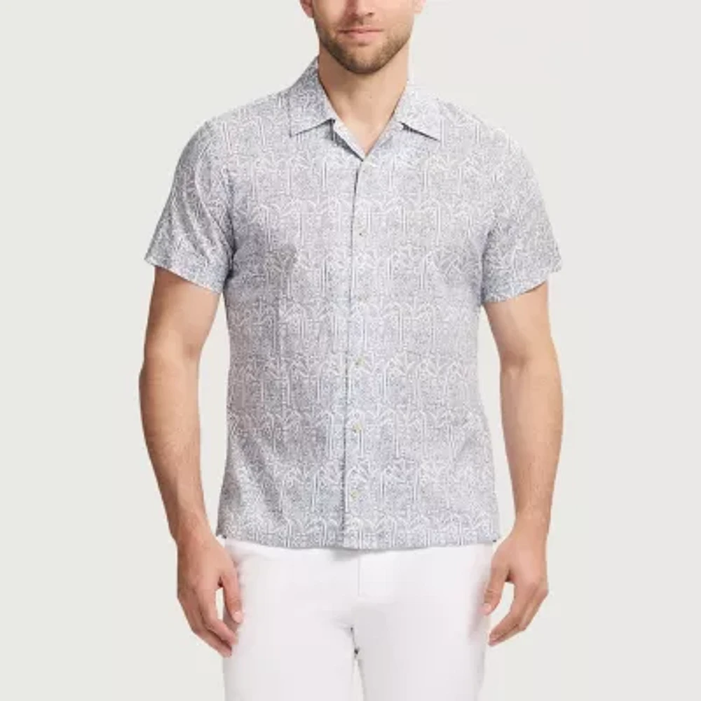 IZOD Saltwater Dune Texture Mens Classic Fit Short Sleeve Button-Down Shirt