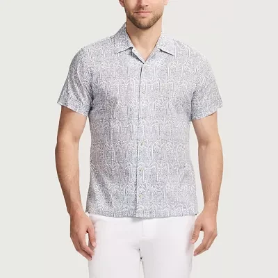 IZOD Saltwater Dune Texture Mens Classic Fit Short Sleeve Button-Down Shirt