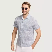 IZOD Saltwater Dune Texture Mens Classic Fit Short Sleeve Button-Down Shirt