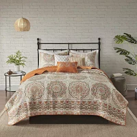 Madison Park Curtner 6-Pc Reversible Quilt Set With Throw Pillows