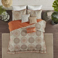 Madison Park Curtner 6-Pc Reversible Quilt Set With Throw Pillows