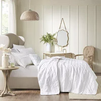 Madison Park Isabella 4-Pc Ruffle Quilt Set With Throw Pillow