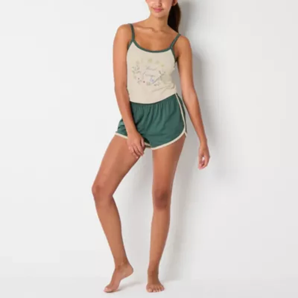 Arizona Body Womens Juniors Crew Neck Sleeveless 2-pc. Pajama Sets