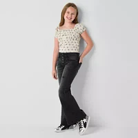 Thereabouts Little & Big Girls Button Fly Flare Leg Jean