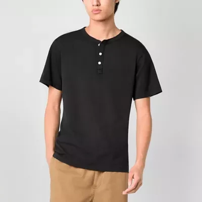 Arizona Mens Short Sleeve Regular Fit Henley Shirt