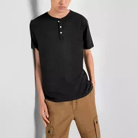 Arizona Mens Short Sleeve Regular Fit Henley Shirt