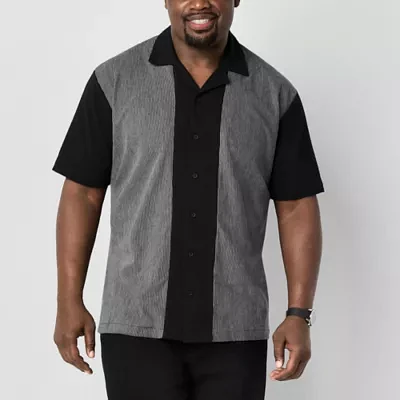 Shaquille O'Neal XLG Big and Tall Mens Short Sleeve Camp Shirt