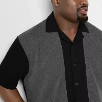 Shaquille O'Neal XLG Big and Tall Mens Short Sleeve Camp Shirt