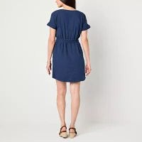 St. John's Bay Womens Short Sleeve Shift Dress