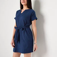 St. John's Bay Womens Short Sleeve Shift Dress