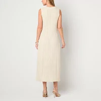 Liz Claiborne Womens Sleeveless Midi Sweater Dress