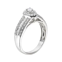 5/8 CT.T.W. Natural Diamond Pear-Style Engagement Ring
