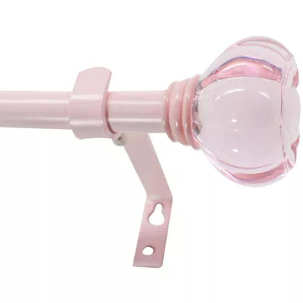 Decopolitan Pink Acrylic Crown Adjustable Curtain Rod 