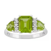 Genuine Peridot Sterling Silver Ring