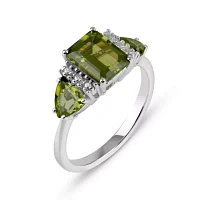 Genuine Peridot Sterling Silver Ring