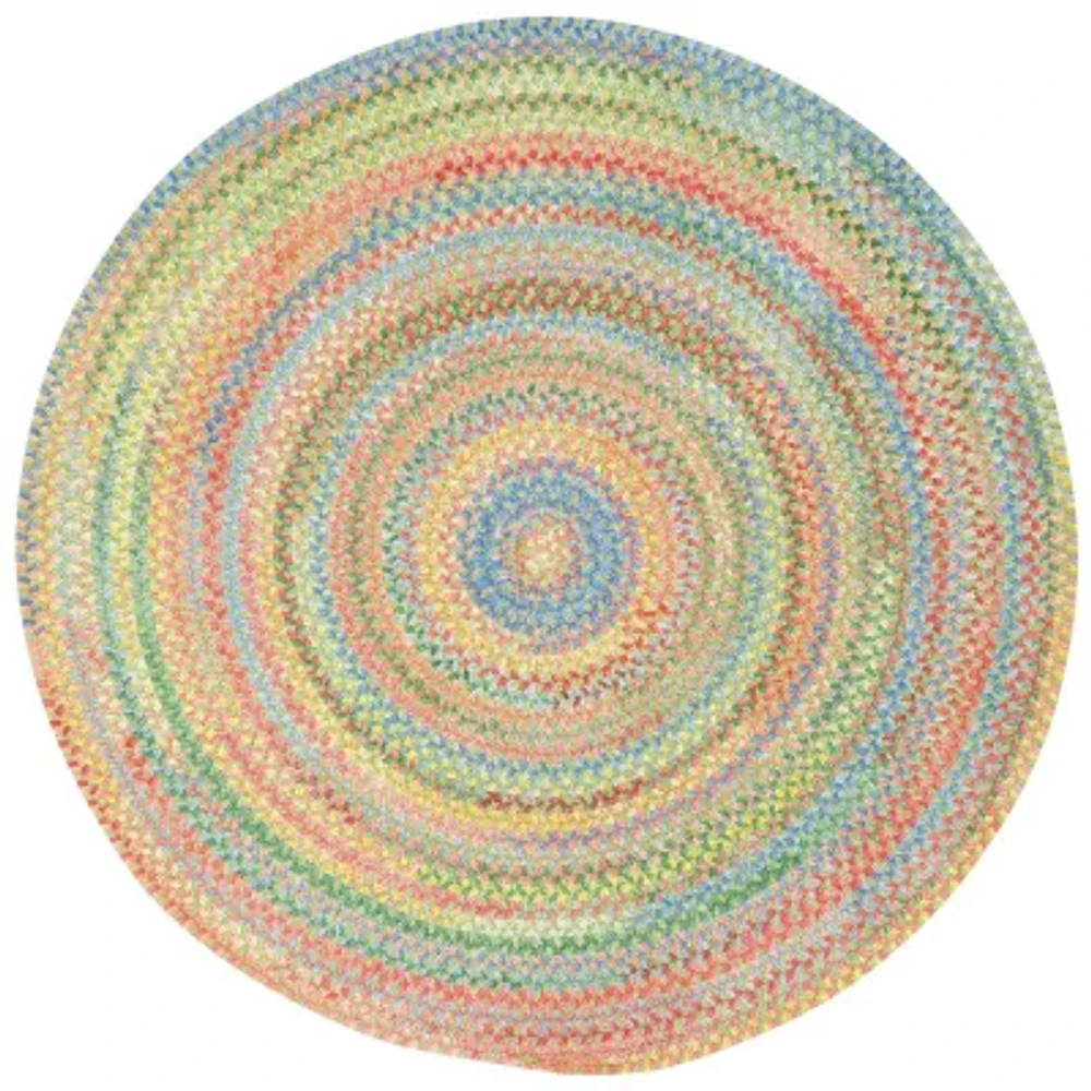 Capel Baby's Breath Reversible Braided Round Rug