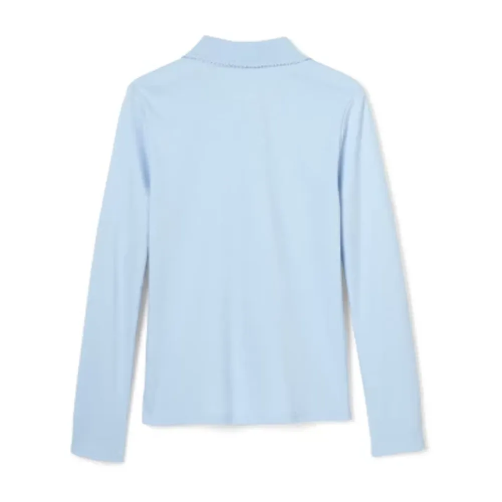French Toast Little & Big Girls Long Sleeve Polo Shirt