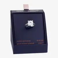 Sparkle Allure Cubic Zirconia Pure Silver Over Brass Round Solitaire Engagement Ring