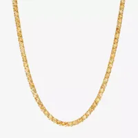 Womens Genuine Orange Citrine 18K Gold Over Silver Tennis Necklaces