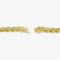 Womens Genuine Green Peridot 18K Gold Over Silver Tennis Necklaces