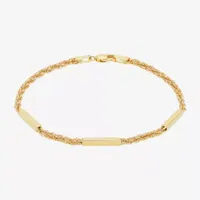 Made in Italy 10K Gold Hollow Bar Station Bracelet