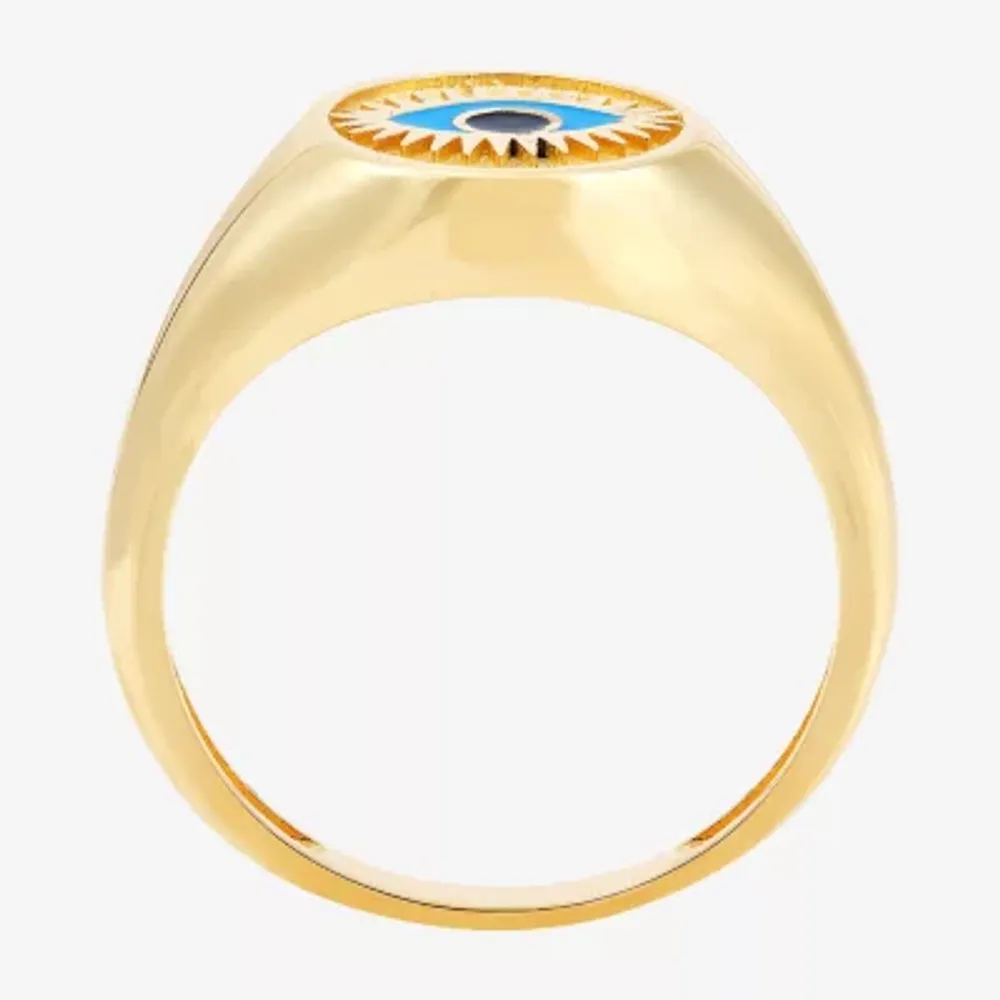 Womens 14K Gold Evil Eye Signet Ring