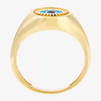 Womens 14K Gold Evil Eye Signet Ring