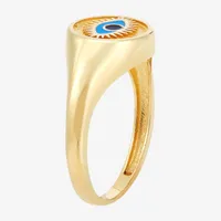 Womens 14K Gold Evil Eye Signet Ring