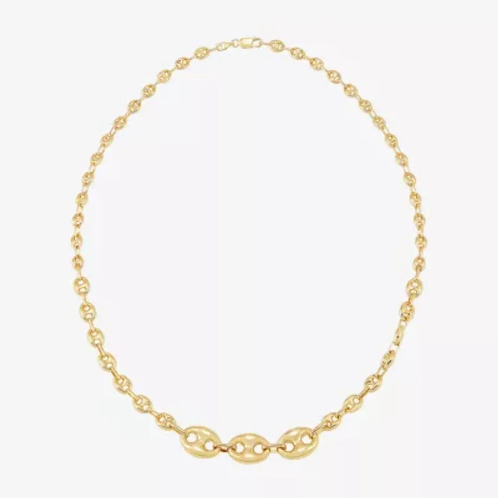 Made in Italy Womens 18 Inch 14K Gold Link Necklace