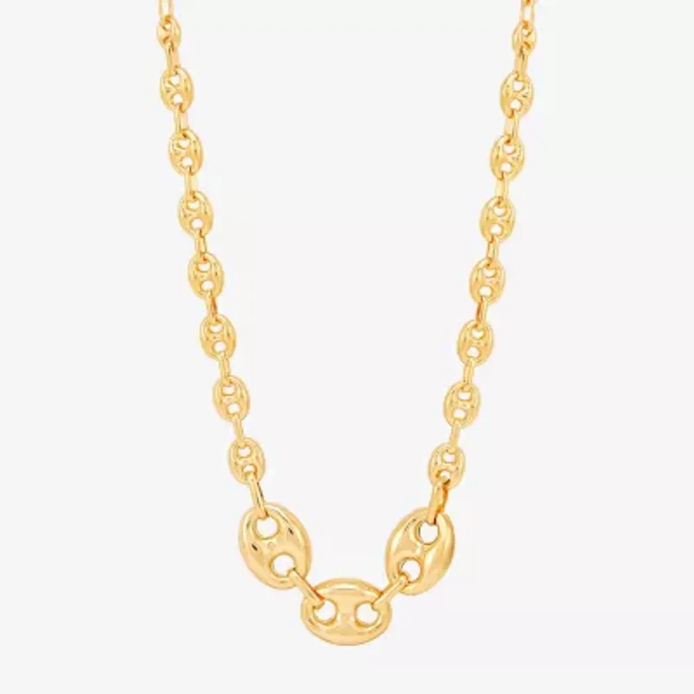 Made in Italy Womens 18 Inch 14K Gold Link Necklace