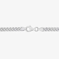 Sterling Silver 7.5 Inch Solid Curb Chain Bracelet