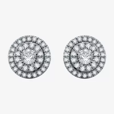 Ever Star (H-I / I1) 1 CT. T.W. Lab Grown White Diamond 10K White Gold 10.8mm Round Stud Earrings
