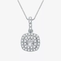 Ever Star (H-I / I1) Womens 1/ CT. T.W. Lab Grown White Diamond 10K White Gold Pendant Necklace