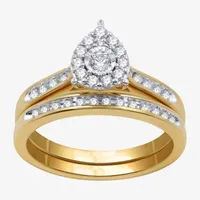 I Said Yes (H-I / I1) Womens 3/8 CT. T.W. Lab Grown White Diamond Sterling Silver or 14K Gold Over Bridal Set