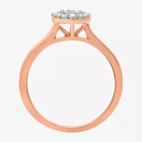 I Said Yes (H-I / I1) Womens 3/8 CT. T.W. Lab Grown White Diamond 14K Rose Gold Over Silver Side Stone Halo Bridal Set