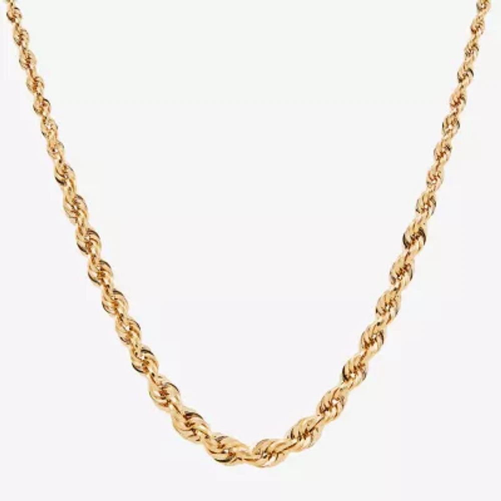 10K Gold Inch Hollow Rope Chain Necklace