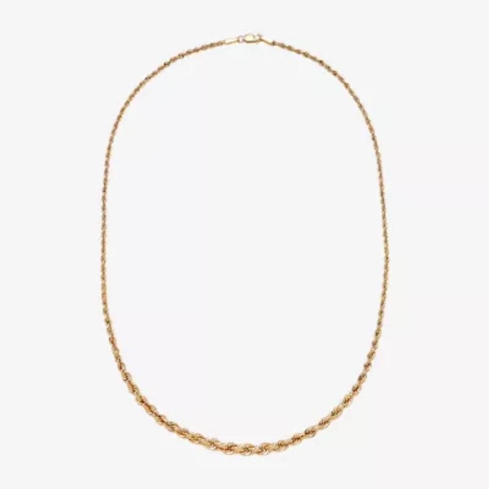 10K Gold Inch Hollow Rope Chain Necklace