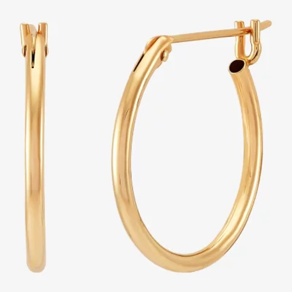 14K Gold 16mm Round Hoop Earrings